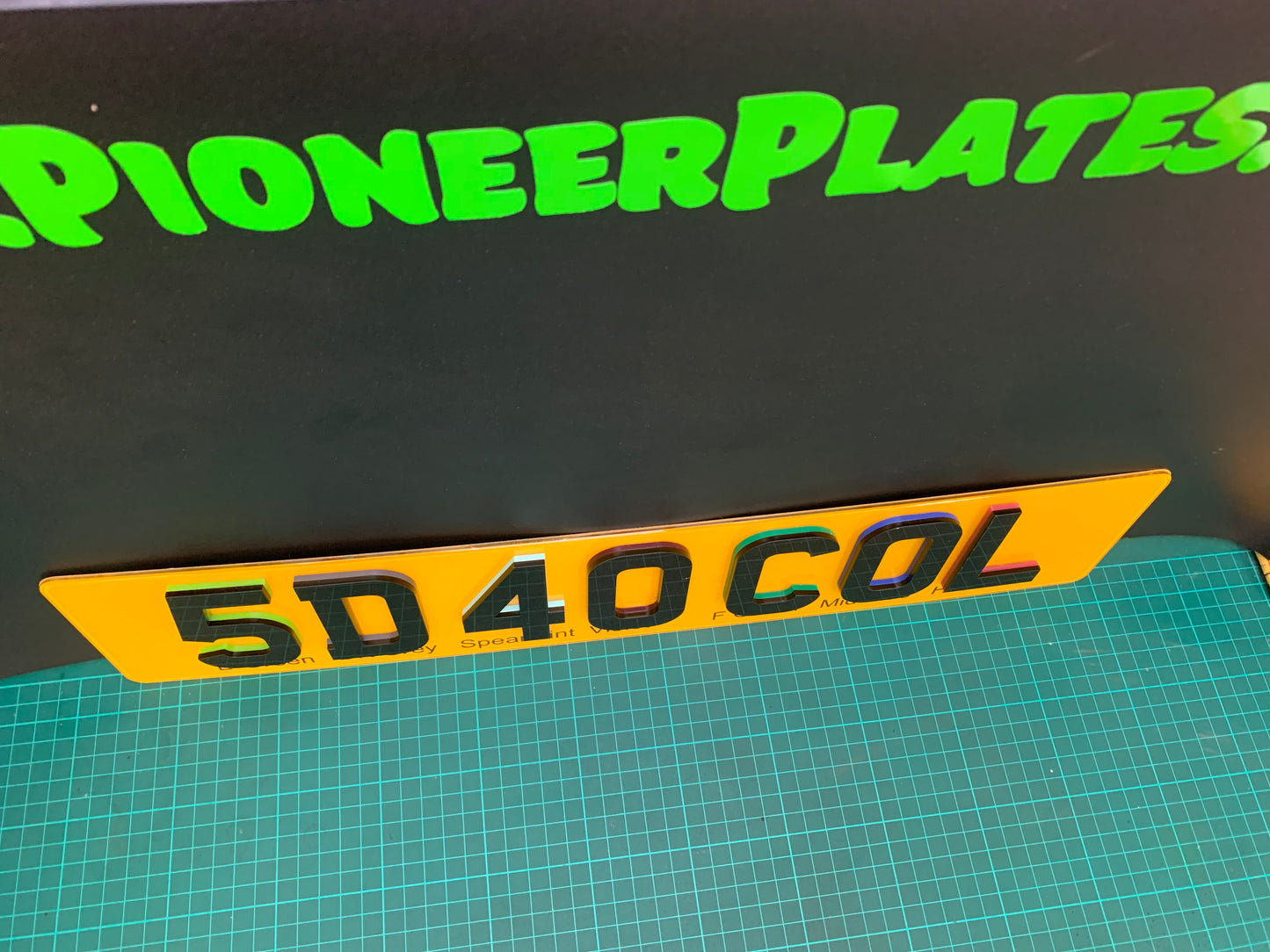 5D Acrylic Number Plates Front & Rear SHORT