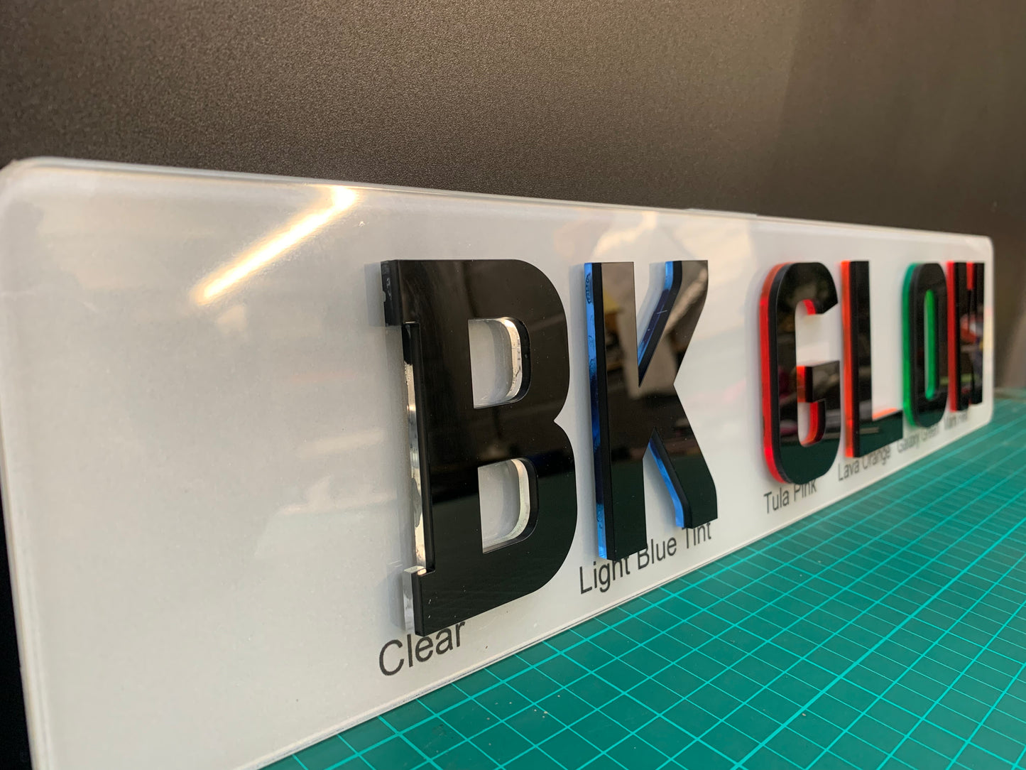 5D BK GLOW Number Plate Front & Rear SHORT