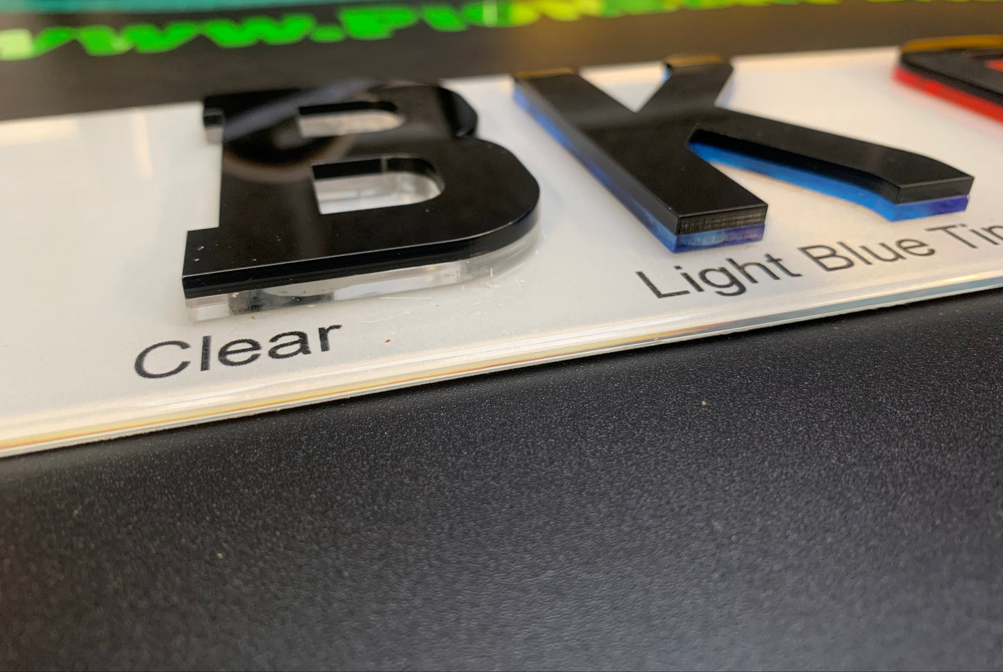 5D BK GLOW Number Plate Front & Rear SHORT