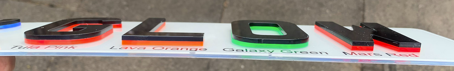 5D BK GLOW Number Plate Front & Rear SHORT