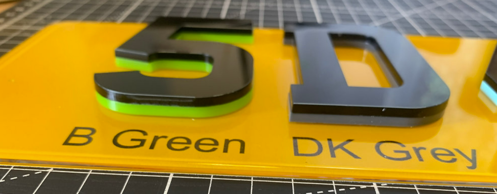 5D Acrylic Number Plates Front & Rear 520x111mm