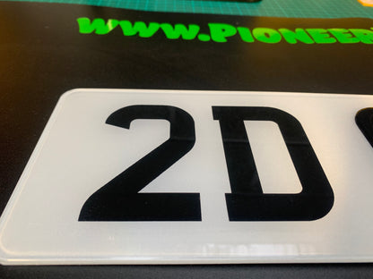 Standard Printed Plates 2D Front & Rear 520x110mm