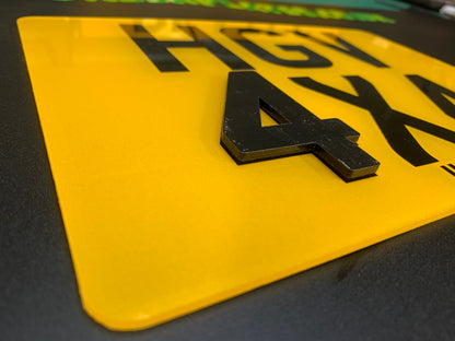 4D Square 11x8 Number Plate Set