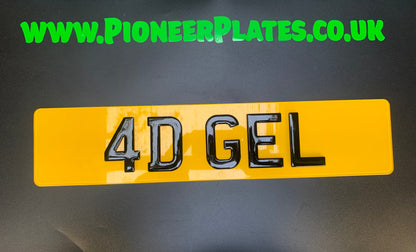 4D Gel Number Plates Front & Rear SHORT