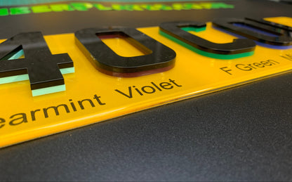 5D Acrylic Number Plates Front & Rear SHORT