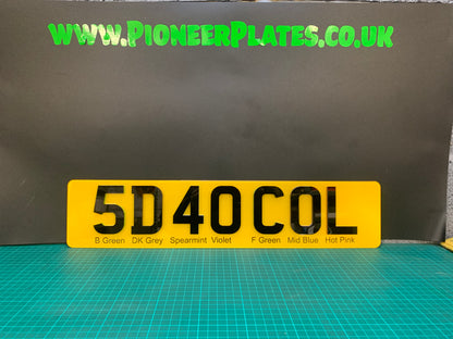 5D Acrylic Number Plates Front & Rear SHORT