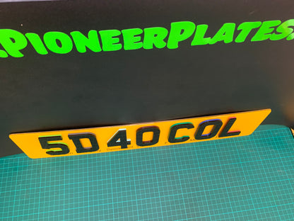 5D Acrylic Number Plates Front & Rear SHORT