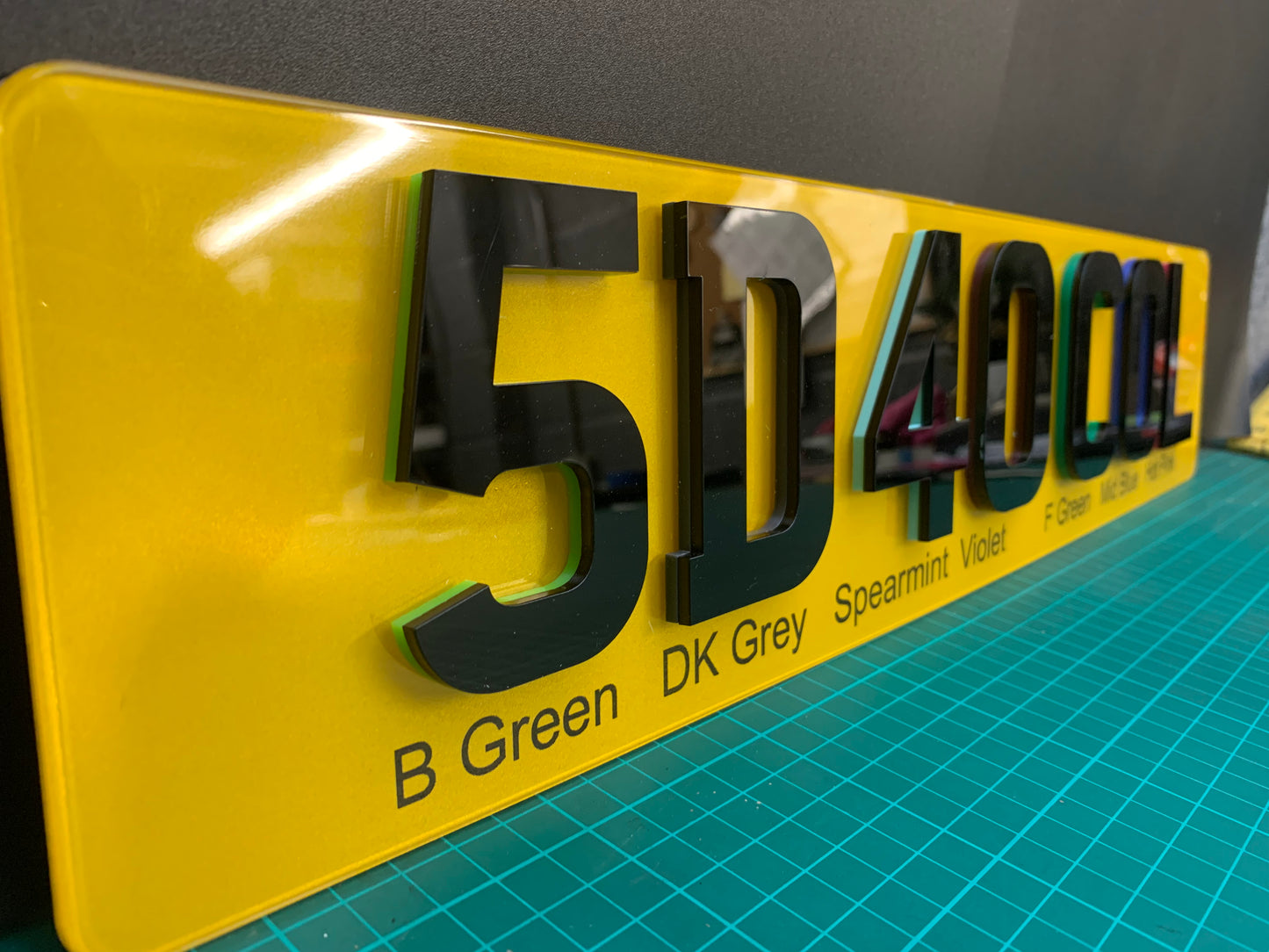 5D Acrylic Number Plates Front & Rear SHORT