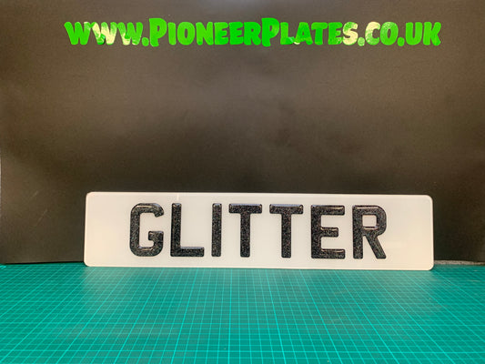 Glitter 3D Gel Show Number Plate SHORT