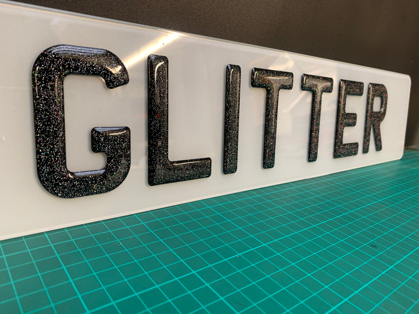 Glitter 3D Gel Show Number Plate SHORT