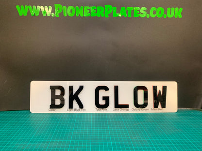 5D BK GLOW Number Plate Front & Rear SHORT