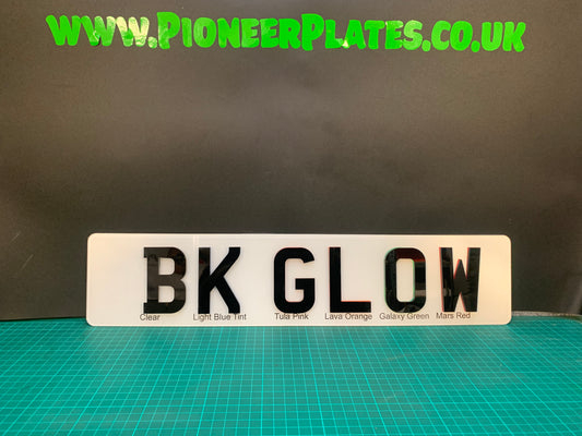 5D BK GLOW Number Plate Front & Rear SHORT