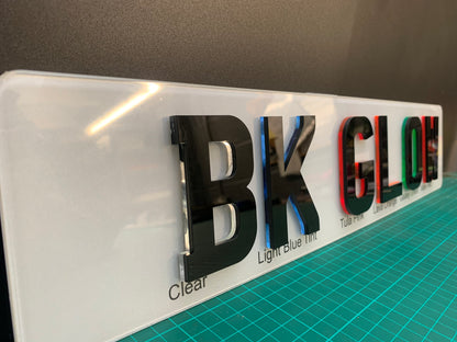 5D BK GLOW Number Plate Front & Rear SHORT