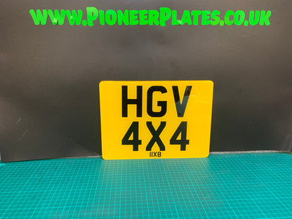4D Gel Square 11x8 Number Plate Set