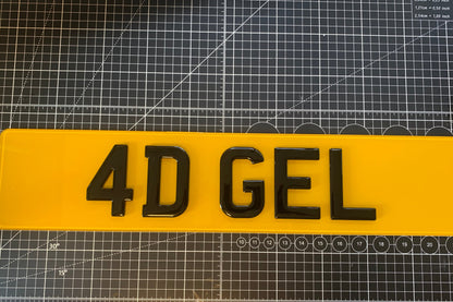 4D Gel Number Plates Front & Rear SHORT