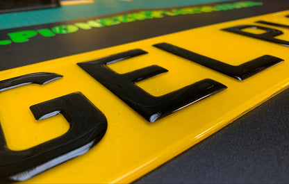3D Gel Number Plates Front & Rear SHORT