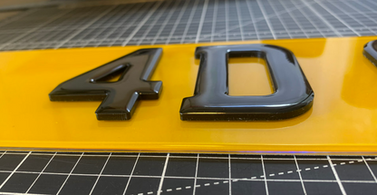 4D Gel Number Plates Front & Rear SHORT